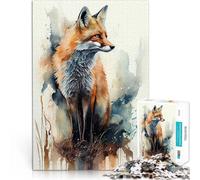 Puzzle da 1000 pezzi per adulti Volpe Animale Giocattoli che creano dipendenza e sfidano l'intelligenza del cervello decorazione murale 52x38cm