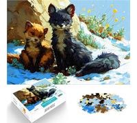 Puzzle da 1000 pezzi per adulti Volpe artica carina, donnola zen Giocattoli Giochi Educativi Antistress Giocattoli per la decorazione della casa 52x38cm