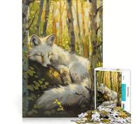 Puzzle da 1000 pezzi per adulti Volpe Bianca Fiaba Magica Antistress Difficile Lista dei desideri con Babbo Natale 50x75cm