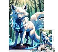 Puzzle da 1000 pezzi per adulti Volpe bianca mistica nella foresta Giocattolo educativo Ottimo regalo per giochi Gioco pratico Difficile e stimolante Dimensioni 38x26cm