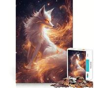 Puzzle da 1000 pezzi per adulti,Volpe Celeste Luminosa,Gioco di Precisione e Divertimento per lo Sviluppo delle Abilità Mentali,Momento di Pace,Regalo di Natale Artistico (50x75cm)