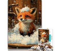 Puzzle da 1000 pezzi per adulti Volpe che fa il bagno,giocattolo educativo antistress,ogni pezzo è unico - gioco divertente e stimolante per tutta la famiglia,adatto a bambini di età compresa