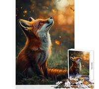 Puzzle da 1000 pezzi per adulti Volpe che osserva le lucciole Giocattolo educativo Regali per donne Uomini Giochi per famiglie Allena il tuo cervello e le tue mani Dimensioni 38x26cm