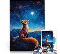 Puzzle da 1000 pezzi per adulti Volpe che osserva le stelle Allena il tuo cervello e le tue mani Regalo di compleanno, regali, arte murale 75x50cm