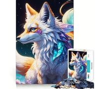Puzzle da 1000 pezzi per adulti,Volpe dello Spirito Celeste in una Notte Mistica,Taglio Preciso,Gioco Rompicapo Cognitivo,Gioco Rilassante,Regalo di Natale (38x52cm)