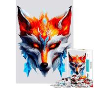 Puzzle da 1000 pezzi per adulti volpe di fuoco e ghiaccio gioco educativo sfida per l'intelligenza giocattolo avvincente regalo divertente attività per tutta la famiglia (dimensioni 50x75cm)