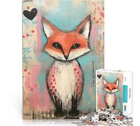 Puzzle da 1000 pezzi per adulti Volpe di San Valentino con pois a forma di cuore Giochi educativi fai da te Regali di Babbo Natale segreto 75x50cm