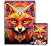 Puzzle da 1000 pezzi per adulti, Volpe gialla, puzzle in legno, ideale come decorazione fai da te e come regalo rompicapo, 50x75CM/19,68x29,52 pollici
