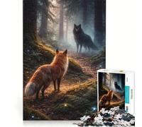 Puzzle da 1000 pezzi per adulti: Volpe in cerca del suo lupo Gioco divertente per genitori e figli Ogni pezzo è unico 38x52cm