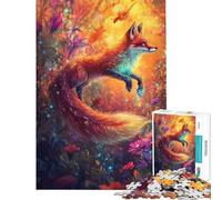 Puzzle da 1000 pezzi per adulti Volpe incantata in fiore puzzle per ragazzi assemblaggio di modelli difficile e stimolante gioco impegnativo e per tutta la famiglia 38x52cm