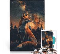 Puzzle da 1000 pezzi per adulti Volpe nella foresta con meteora Allena il tuo cervello e le tue mani Adatto per la decorazione del desktop 50x70cm