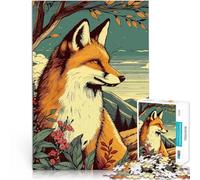 Puzzle da 1000 pezzi per adulti Volpe nella foresta per il giocattolo di sfida del gioco educativo Gioco educativo per compleanno e Natale 38x26cm