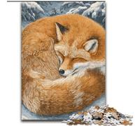 Puzzle da 1000 pezzi per adulti Volpe nella neve Adatto per età dai 14 anni in su Adatto per coppie Regali per amici e familiari 26x38cm