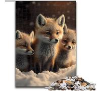 Puzzle da 1000 pezzi per adulti Volpe nella neve Puzzle da 1000 pezzi per un intrattenimento rilassante, perfetto regalo di Natale e decorazione per la casa (dimensioni 50x75cm)