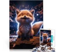 Puzzle da 1000 pezzi per adulti Volpe sorridente nella foresta notturna Gioco di famiglia per e è ideale come regalo per tutta la famiglia 38x26cm
