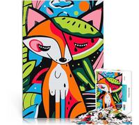 Puzzle da 1000 pezzi per adulti Volpe tropicale carina Pop Art Giocattoli Giochi Educativi Antistress Migliorare l'amore tra le coppie 75x50cm