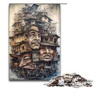 Puzzle da 1000 pezzi per adulti Volti della città opera d'arte regalo di compleanno decorazione da parete 75x50 cm