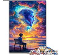 Puzzle da 1000 pezzi per adulti, volto umano, nuvola colorata, elefante, giocattolo, gioco intellettuale, regalo di compleanno, regali, arte murale per età 14+ (dimensioni 50x75cm)