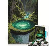 Puzzle da 1000 pezzi per adulti, Vortice di Smeraldo nel Canyon Muschioso, Gioco Impossibile, Decorazione per la casa, Ideale come regalo per tutta la famiglia 38x26cm
