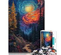 Puzzle da 1000 pezzi per adulti vortici colorati nella foresta puzzle da 1000 pezzi per adulti e adolescenti giocattoli giochi educativi antistress fantastici regali e giocattoli (26x38cm)