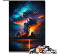 Puzzle da 1000 pezzi per adulti, vulcani psichedelici colorati in legno, idea regalo unica fai da te per la casa, gioco rompicapo 50x75cm per adolescenti, regalo perfetto per le feste