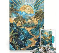 Puzzle da 1000 pezzi per adulti, Vulcano Dorato del Risveglio, Gioco Impossibile, Analisi e Logica, Rafforza l'Amore tra le Coppie 38x52cm