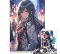 Puzzle da 1000 pezzi per adulti Waifu sotto la pioggia Gioco impossibile Sfida difficile Rafforza l'amore tra le coppie 50x75cm