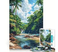 Puzzle da 1000 pezzi per adulti Wailua Hawaii Pixel Art Fine Joint Fun Mind Game Gift Cozy Game Play Xmas Leisure Gift (50x75cm)