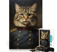 Puzzle da 1000 pezzi per adulti "War Cat",gioco di logica e divertimento mentale con tecnologia di taglio laser avanzata,sfida divertente per ingannare il tempo (38x26cm)