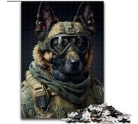 Puzzle da 1000 pezzi per adulti, War Dog, puzzle in legno per adulti, dimensioni 50x75cm, rompicapo impegnativo, attività per famiglie, decorazioni per la casa, regalo per le feste