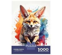 Puzzle Da 1000 Pezzi Per Adulti Watercolor Fennec Fox Puzzle Per Adulti Gioco Pratico Difficile Difficile E Sfida 70x50cm/1000pcs
