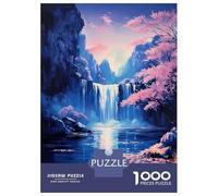 Puzzle Da 1000 Pezzi Per Adulti Waterfall Serenity Cherry Blossom Nature Puzzle Per Adulti Giocattolo Antistress Sfida Difficile Ideale Come Regalo 52x38cm/1000pcs