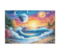 Puzzle Da 1000 Pezzi Per Adulti Wave Sunset 1000 PCS 75x50cm Adatto Ai Bambini Ottimo Per Interazione Genitori-Figli Migliora Concentrazione Dei Bambini
