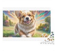 Puzzle da 1000 pezzi per adulti Welsh Corgi Happy Corgi in cartone riciclato al 100%, The Impossible Challenge, 38x26 cm/1000 pezzi