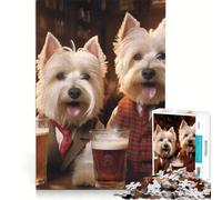 Puzzle da 1000 pezzi per adulti West Highland Terrier Pub Gioco Impossibile Sfida Difficile Rafforza l'Amore tra le Coppie 38x26cm