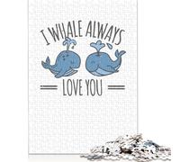 Puzzle da 1000 pezzi per adulti Whale Always Love You Puzzle quadrato per adulti e puzzle in legno Decorazioni per la casa Regali per le feste 1000 pezzi (75x50 cm)
