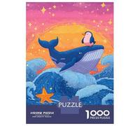 Puzzle Da 1000 Pezzi Per Adulti Whale, Penguin, And Starfish Ocean Adventure Puzzle Gioco Rompicapo Decorazione Perfetta Regalo Di Compleanno, Regali, 38x26cm/1000pcs