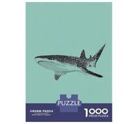 Puzzle Da 1000 Pezzi Per Adulti Whale Shark Illustration on Teal Background Puzzle Per Adulti Gioco Pratico Decorazione Per La Casa Offerta Come Regalo Per Tutta La Famiglia 70x50cm/1000pcs