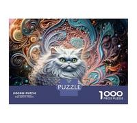 Puzzle Da 1000 Pezzi Per Adulti White Cat in Ornate Setting Puzzle Per Adulti Gioco Pratico Vacanza A Casa Passatempo Riduzione Dello Stress Regali 70x50cm/1000pcs