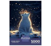 Puzzle Da 1000 Pezzi Per Adulti White Deer in Snow Puzzle Per Adolescenti Gioco Rompicapo Migliora La Memoria Sfida Educativa 38x26cm/1000pcs