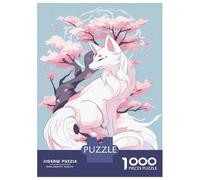Puzzle Da 1000 Pezzi Per Adulti White Kitsune Sakura Tree Puzzle Per Adulti Gioco Rompicapo Difficile Compleanno E Natale 38x26cm/1000pcs