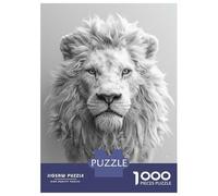 Puzzle Da 1000 Pezzi Per Adulti White Lion Portrait Puzzle Per Adulti Gioco Pratico Difficile Difficile E Sfida 38x26cm/1000pcs