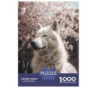 Puzzle Da 1000 Pezzi Per Adulti White Wolf Cherry Blossom Puzzle Per Adulti Gioco Rompicapo Vacanza A Casa Ammazza Il Tempo Aiuta Ad Allenare Il Cervello 38x26cm/1000pcs