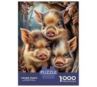 Puzzle Da 1000 Pezzi Per Adulti Wild Boar Piglets in Winter Scene Puzzle Per Adolescenti Gioco Rompicapo Decorazione Per La Casa È Ideale Come Regalo 52x38cm/1000pcs