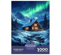 Puzzle Da 1000 Pezzi Per Adulti Winter Cabin by The Stream Puzzle Per Adolescenti Gioco Rompicapo Migliora La Memoria Sfida Educativa 70x50cm/1000pcs