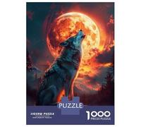 Puzzle Da 1000 Pezzi Per Adulti Wolf Howling at The Moon Puzzle Gioco Rompicapo Decorazione Per La Casa Regali Unici Per Compleanno E Natale 52x38cm/1000pcs