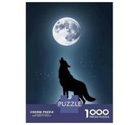 Puzzle Da 1000 Pezzi Per Adulti Wolf Howling at The Moon Puzzle Per Adolescenti Gioco Per Famiglie Migliora La Memoria Difficile E Stimolante 38x26cm/1000pcs