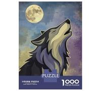 Puzzle Da 1000 Pezzi Per Adulti Wolf Howling at The Moon Puzzle Per Adolescenti Gioco Rompicapo Decorazione Per La Casa È Ideale Come Regalo 52x38cm/1000pcs