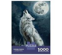 Puzzle Da 1000 Pezzi Per Adulti Wolf Howling Moon Night Puzzle Per Adulti Gioco Pratico Decorazione Murale Divertimento A Casa Attività, 52x38cm/1000pcs