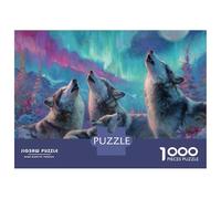 Puzzle Da 1000 Pezzi Per Adulti Wolf Pack Howling at Moon Adolescenti Puzzle Giocattoli Antistress Sfida Difficile Attività Divertenti A Casa 70x50cm/1000pcs